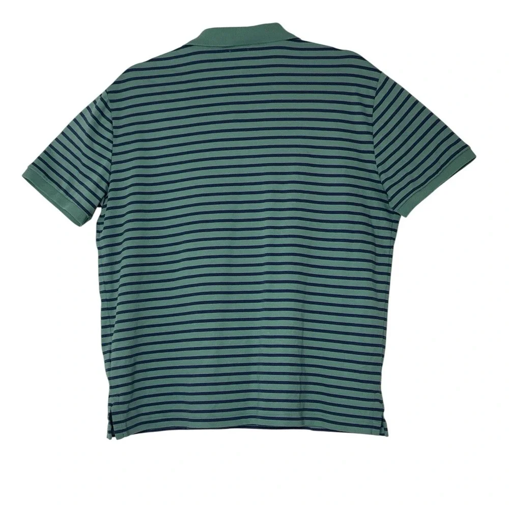 Polo Ralph Lauren Polo‎ Shirt Mens Large Pony Logo Seafoam Stripe Slim Fit Golf